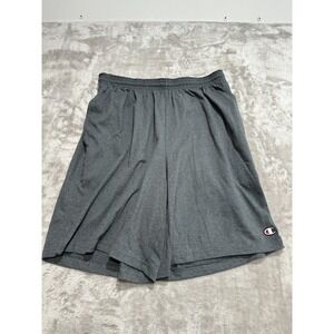 Champion Men's Gym Shorts, Lightweight Athletic Size Large Gray Pockets EUC